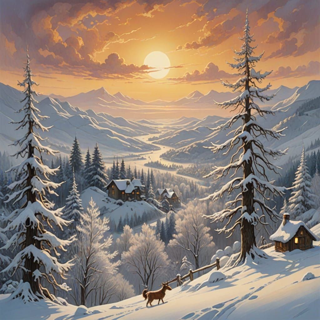 Winter Wonderland in Golden Hues