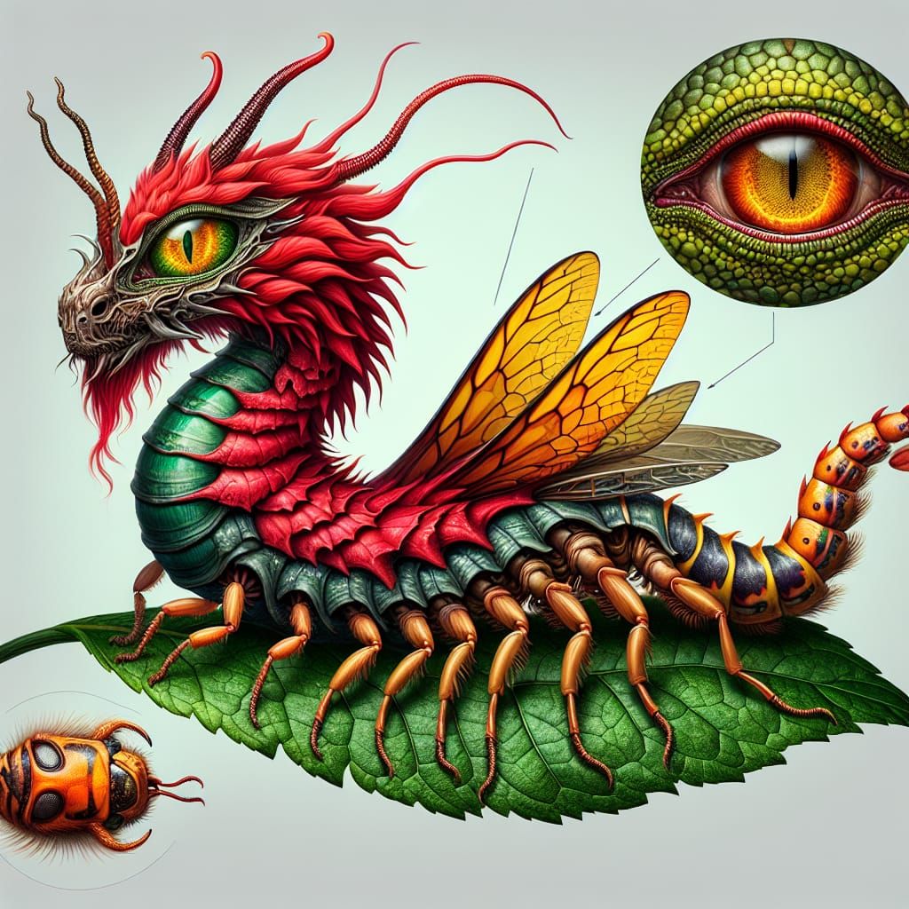 (Eye of a red dragon, head of a dragon wasp, body of a drago...