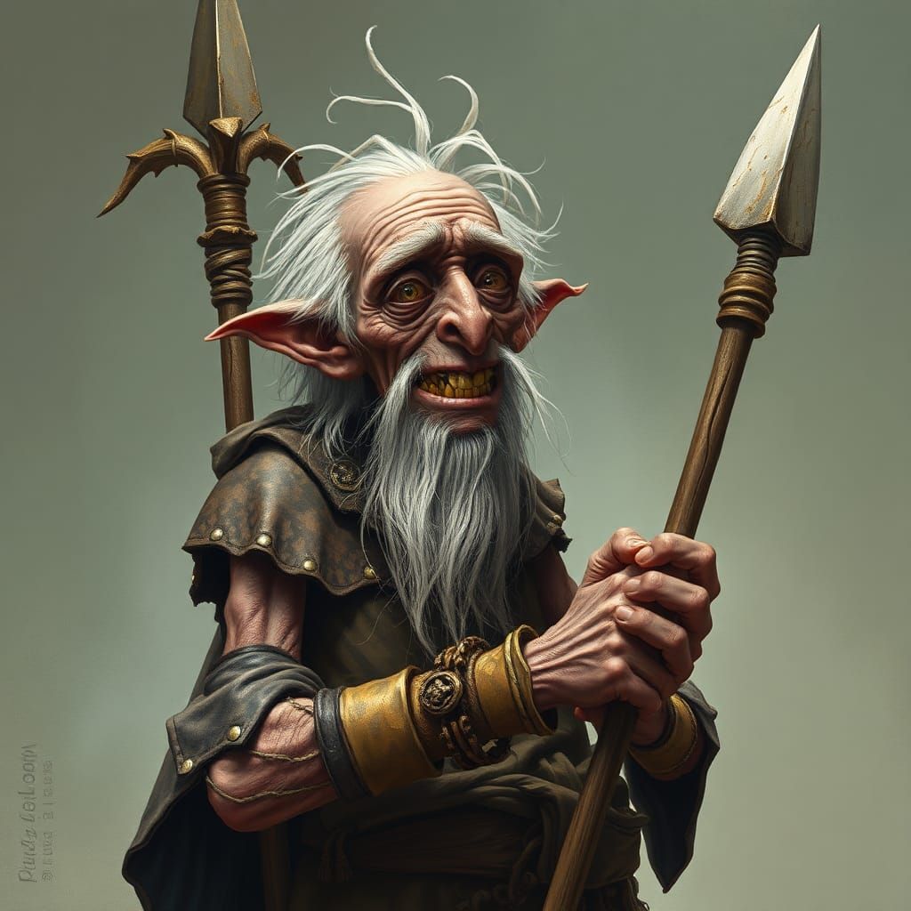 Humorous Fantasy Illustration of a Weathered Warrior