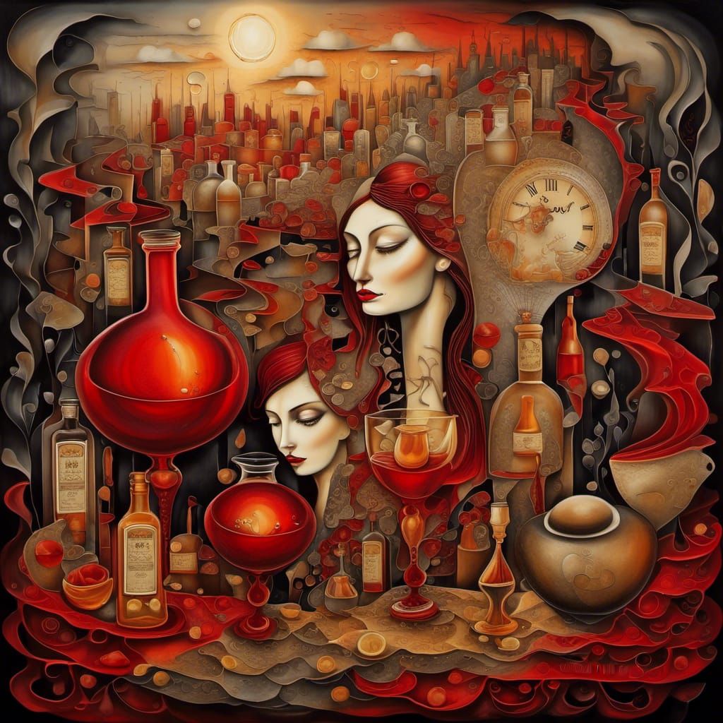 Surreal Cubist Dreamscape of Faithless Women and Easy Money