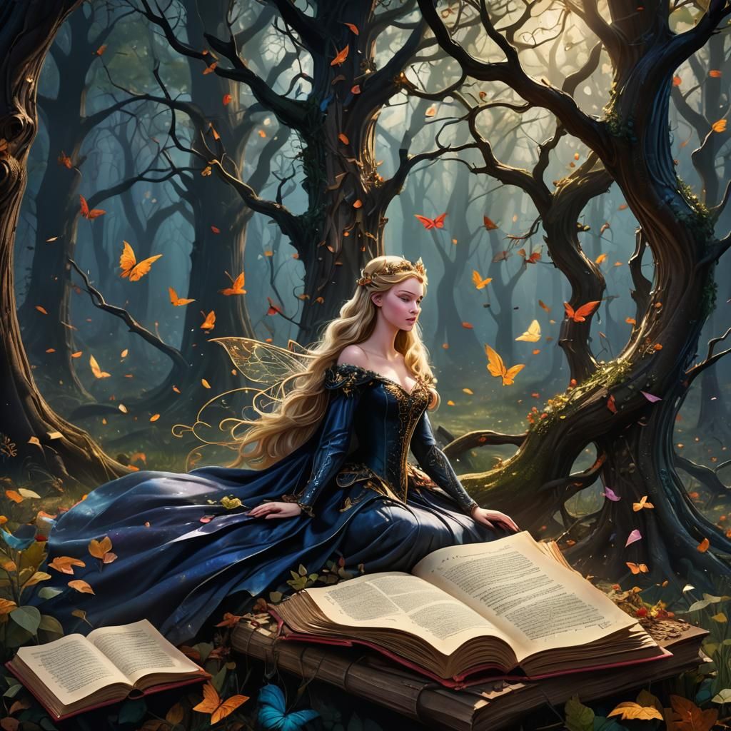 Sleeping Beauty Fairytale Book in Fantasycore Style