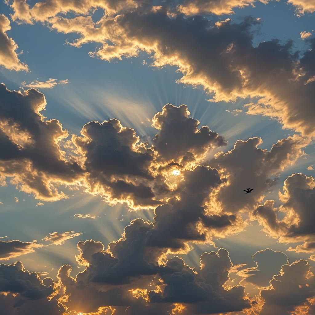 Iridescent Sunset with Divine Heavenly Sunshine