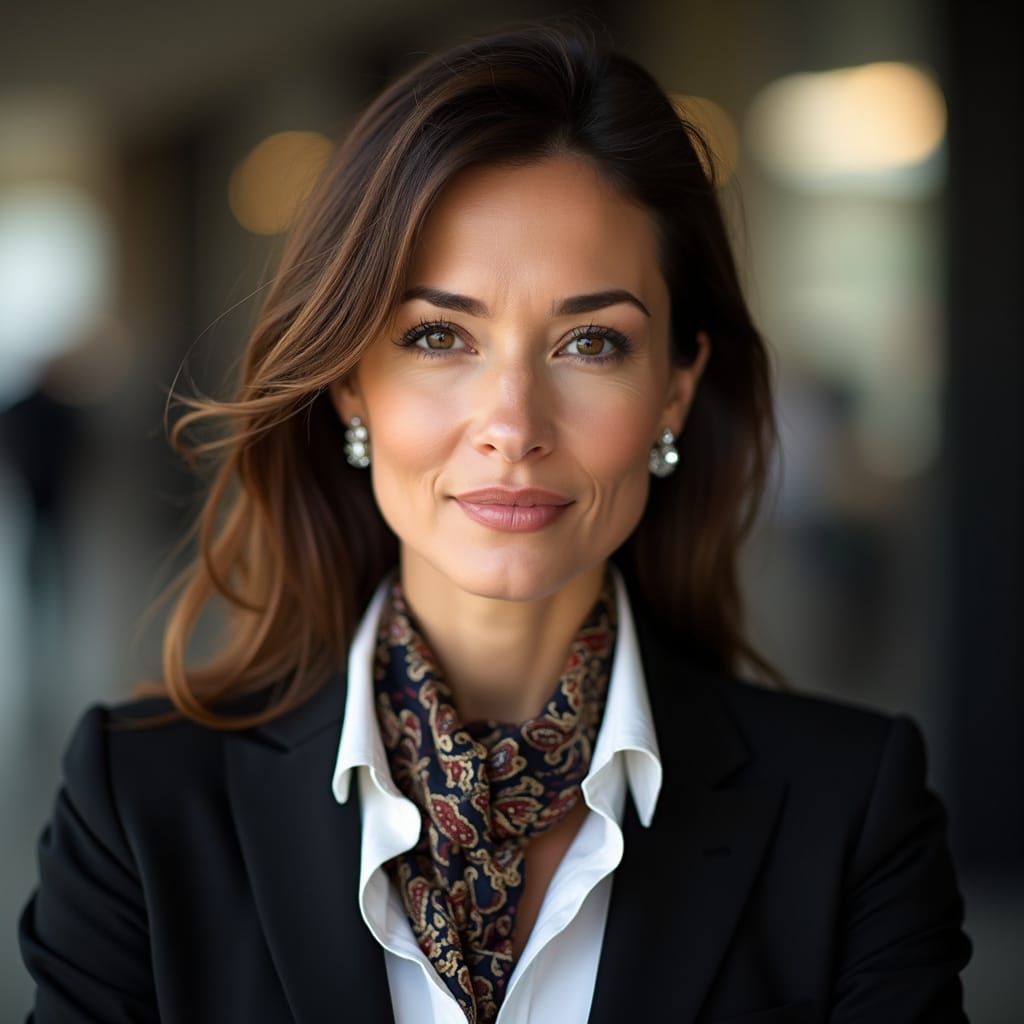 Confident Businesswoman Portrait in Dramatic Lighting