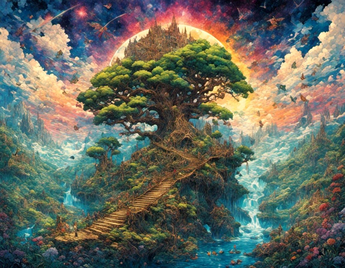 Abstract AI Landscape Generated From LoRA Input