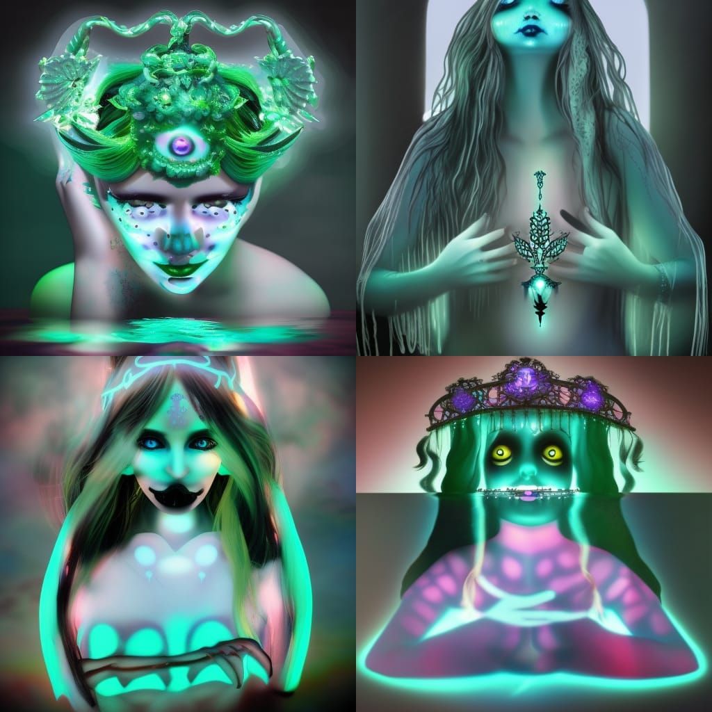 Gothic Princess Bioluminescent Water Goddess