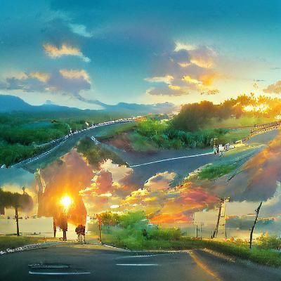 Sunset Road: Studio Ghibli Anime Key Visual