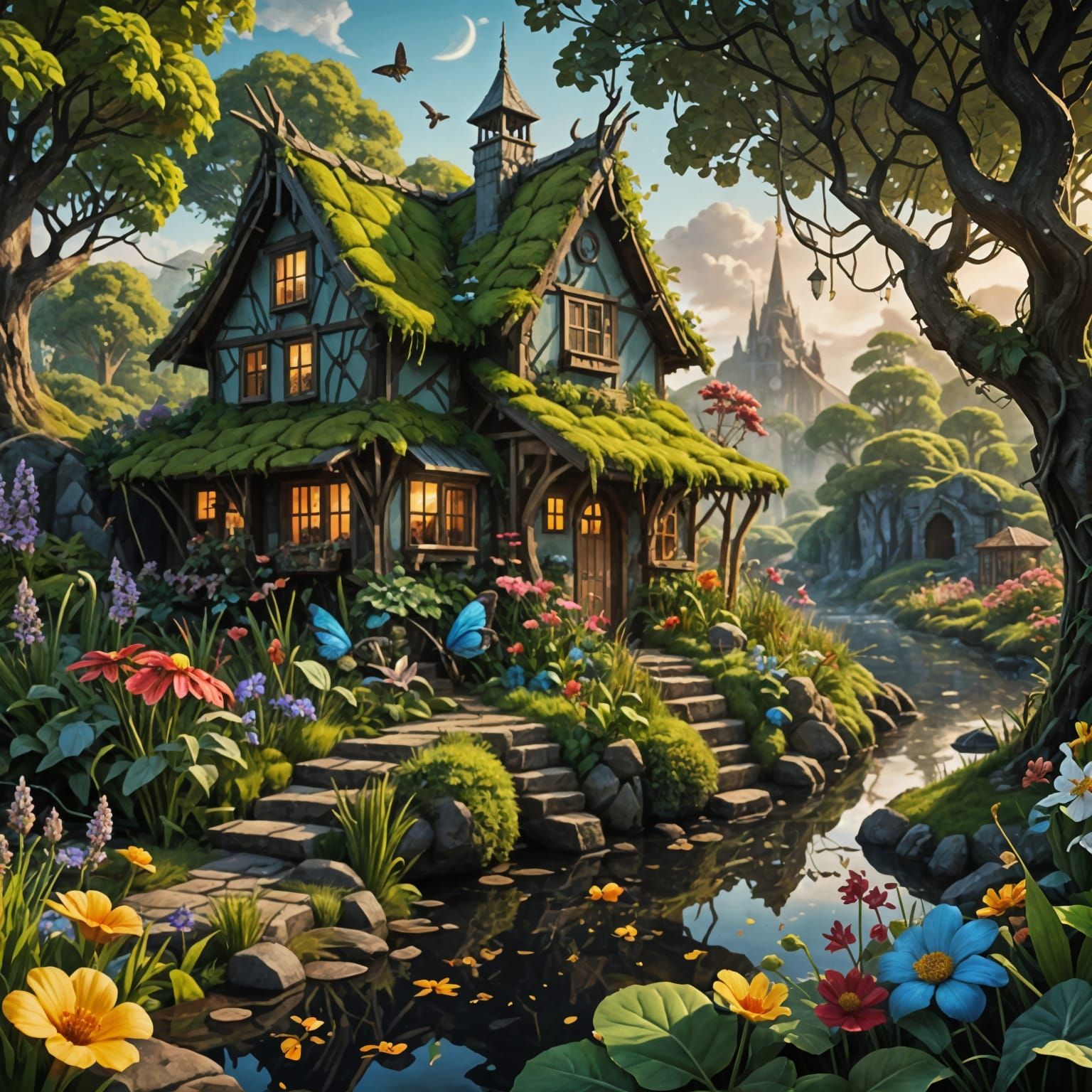 Enchanted Potting Shed in Summer Flower Field