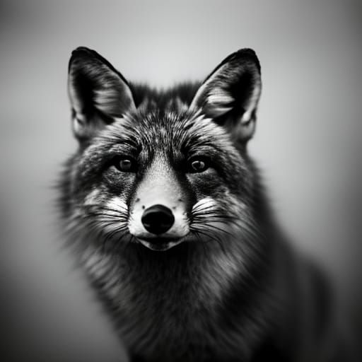 Fox Portrait in Ambient Light, Close Up