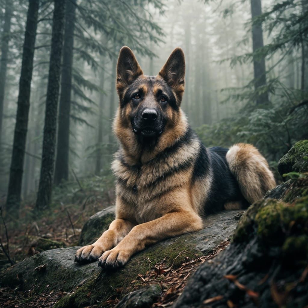Majestic German Shepherd Portrait