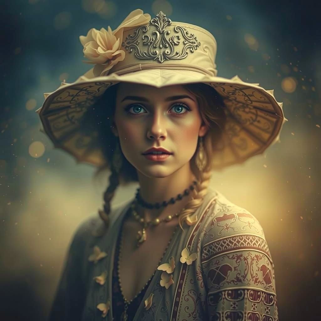 Dramatic Double Exposure Portrait in Vintage Style