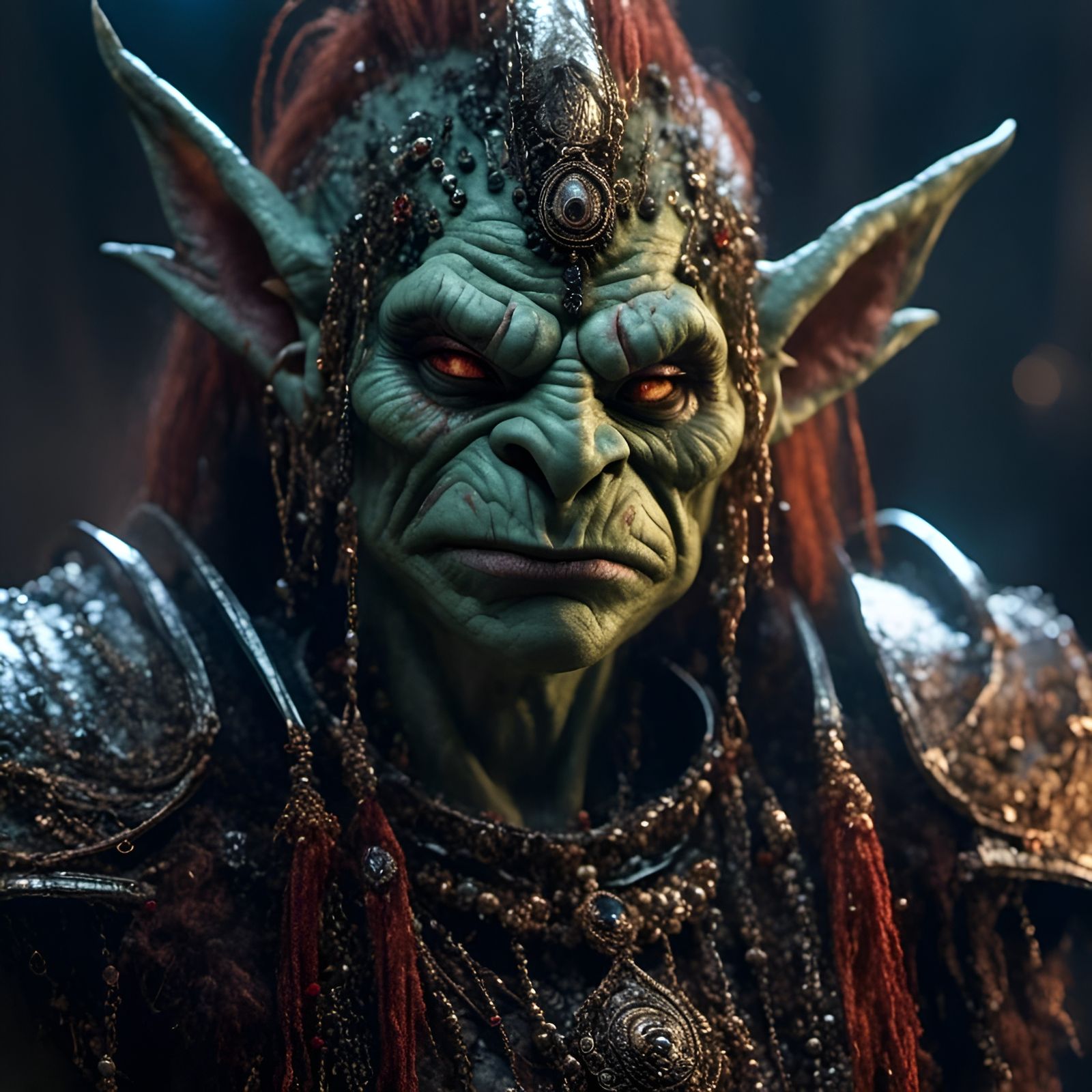 Gothic Troll Warrior Portrait in Ultra-RTX