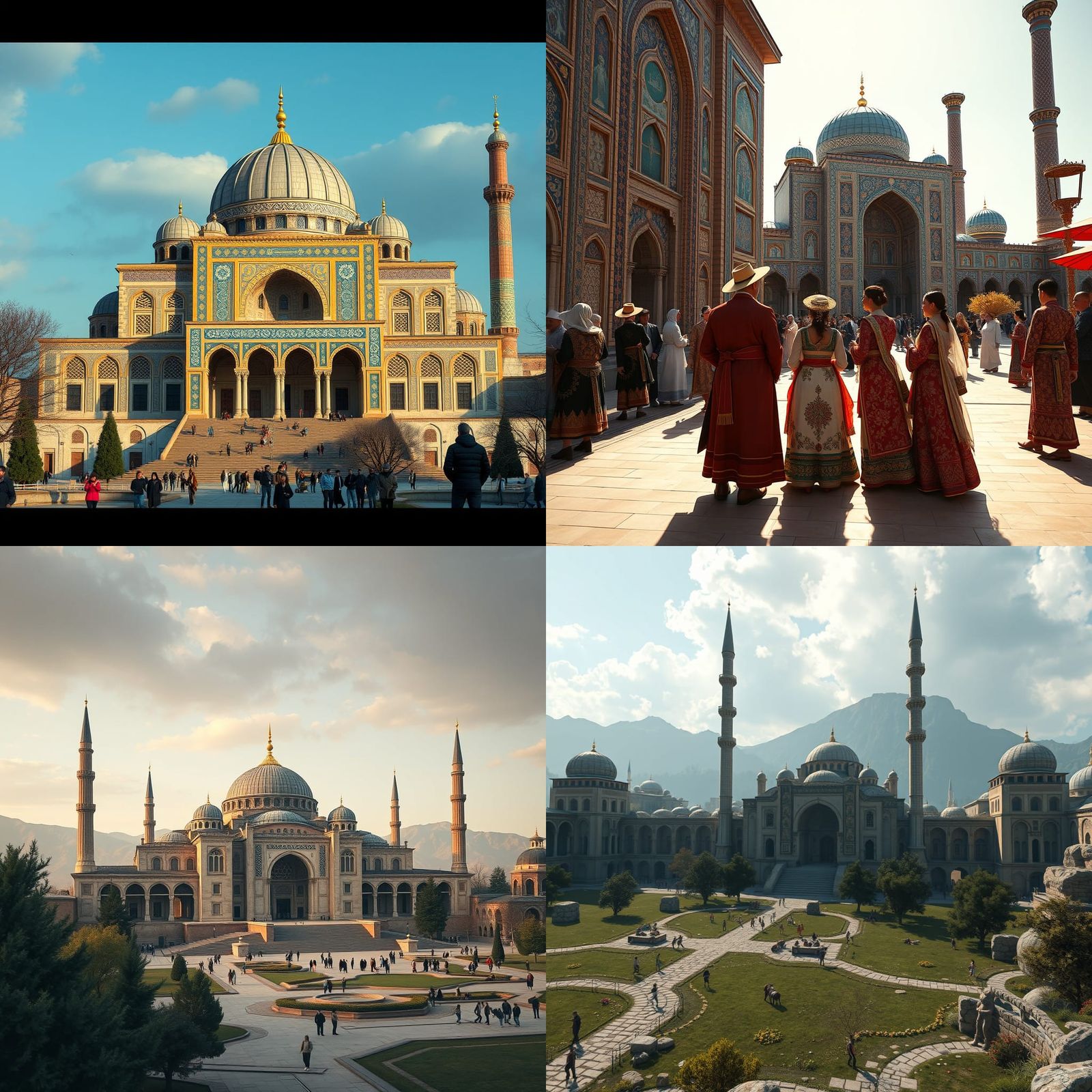 Samarkand Registan: People in Traditional Uzbek Clothes