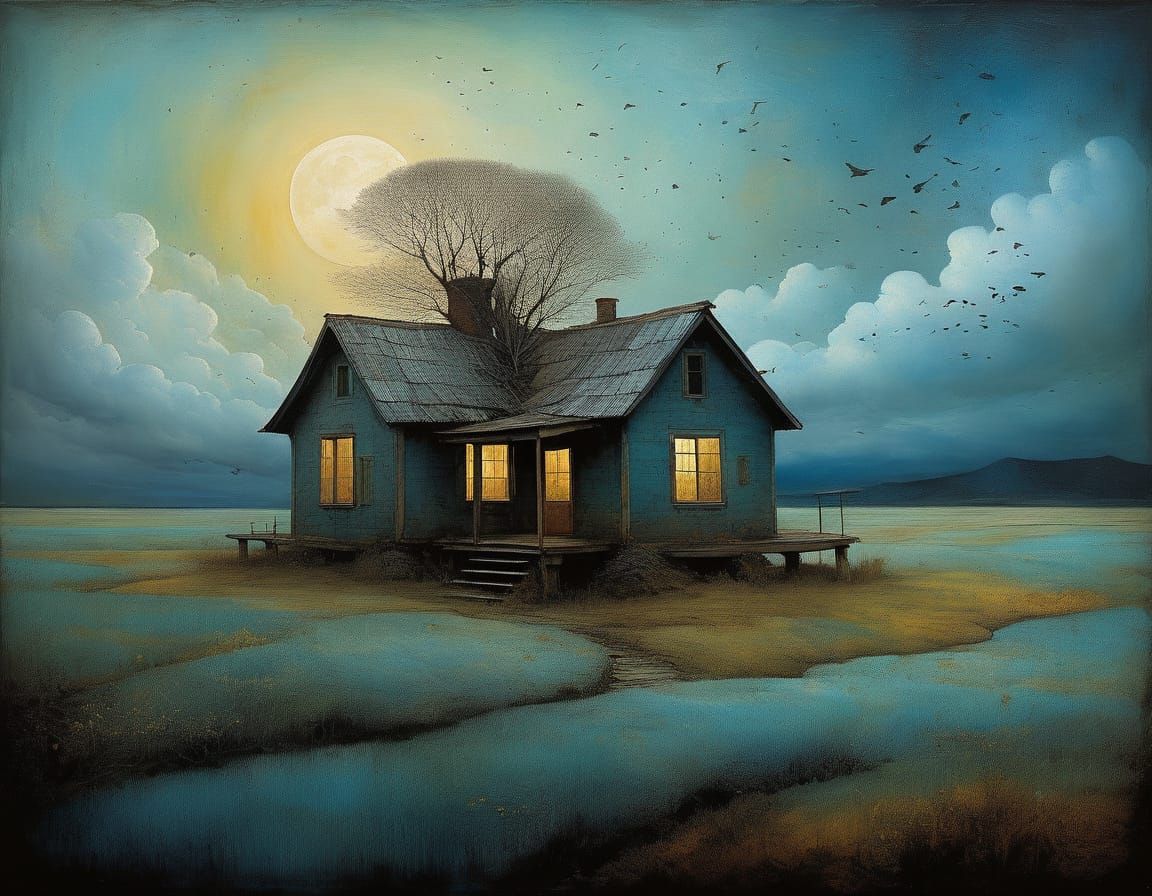 Surreal Oil Painting Inspired by Visionary Art