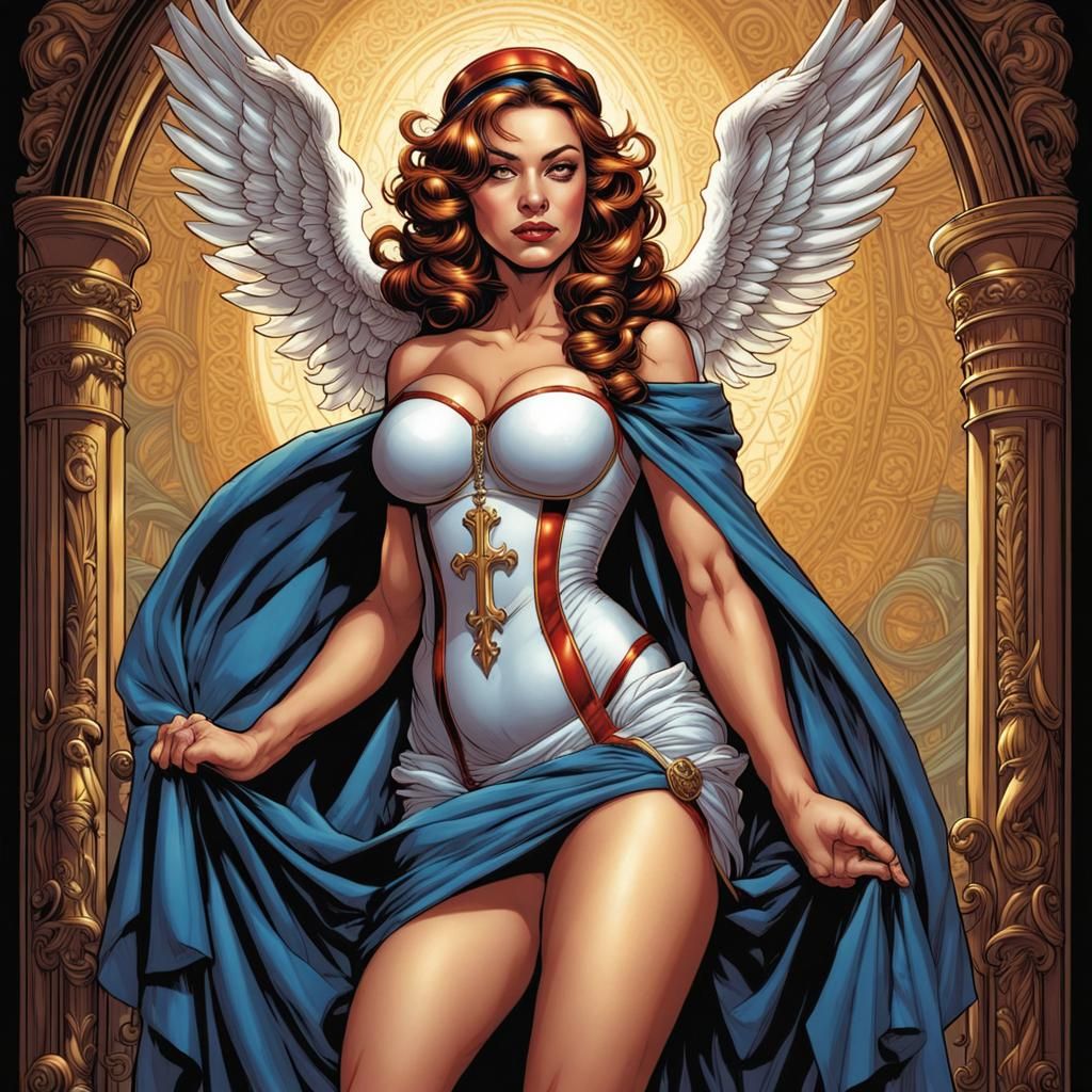 Renaissance Saint Pinup in Comic Book Art