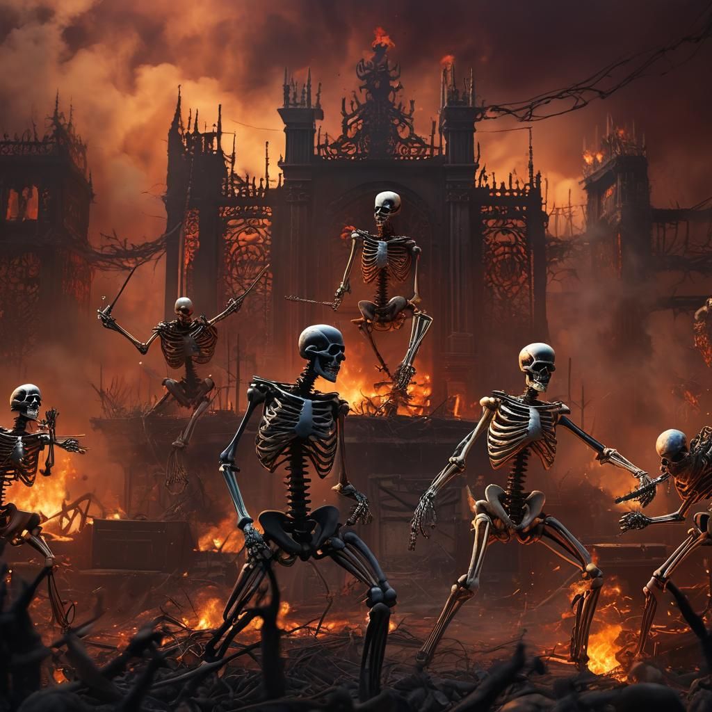 Infernal Skeletons Rock a Heavy Metal Concert