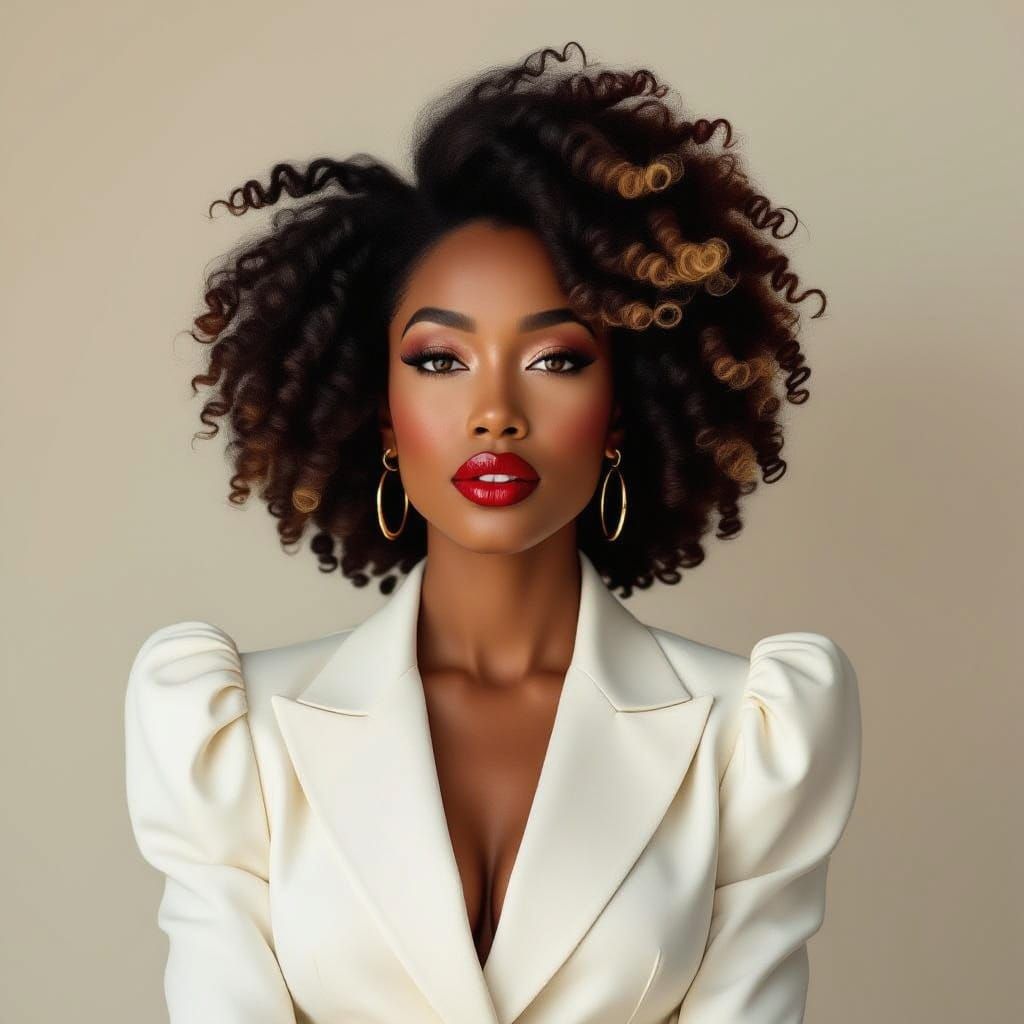 Confident Woman Portrait in Impasto-Impressionist Style