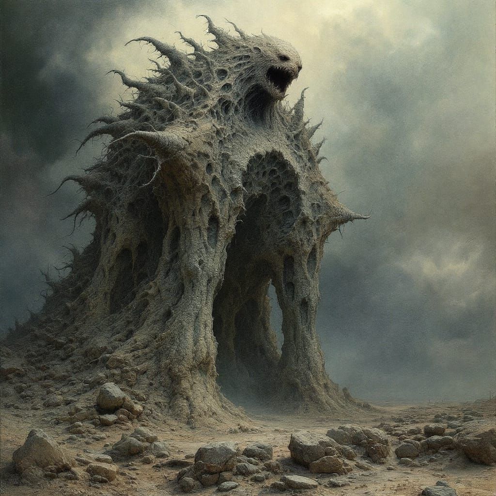 Dystopian Landscape Inspired by Gothic Art