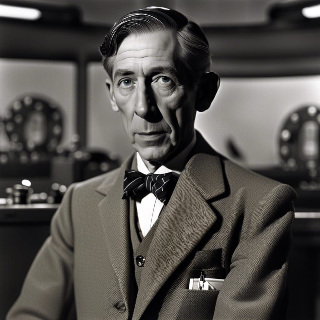 George Arliss as The Doctor in the TARDIS