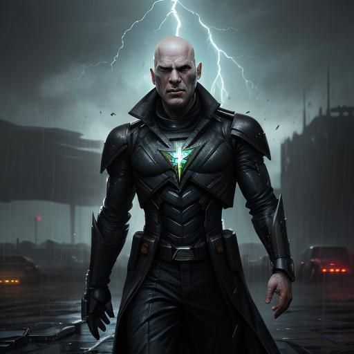 Lex Luthor Supervillain Action Pose in Wasteland