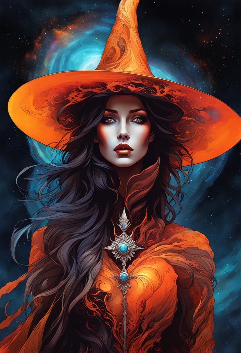 Cosmic Banshee in Autumn Nebula with Magic Circle