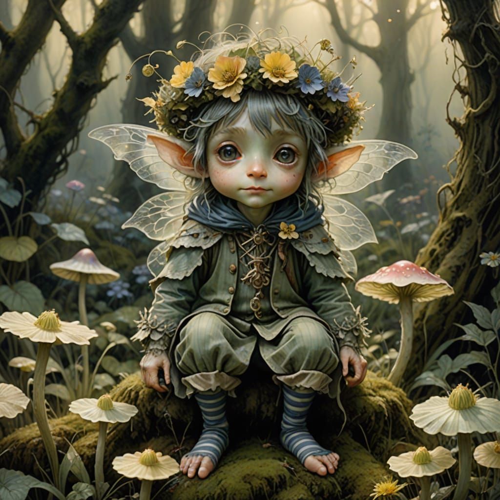 Whimsical Fairy in Delicate Watercolor Style