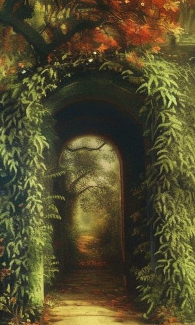 Secret Garden with Arches in Victorian Style