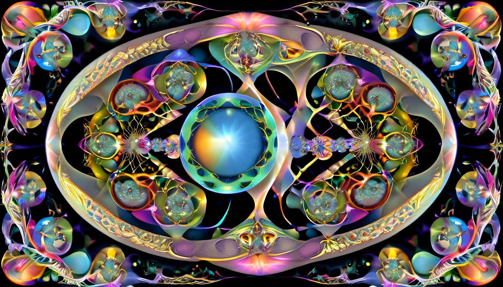 Quantum Zentangle: Fractal Flora with Geometric Elements