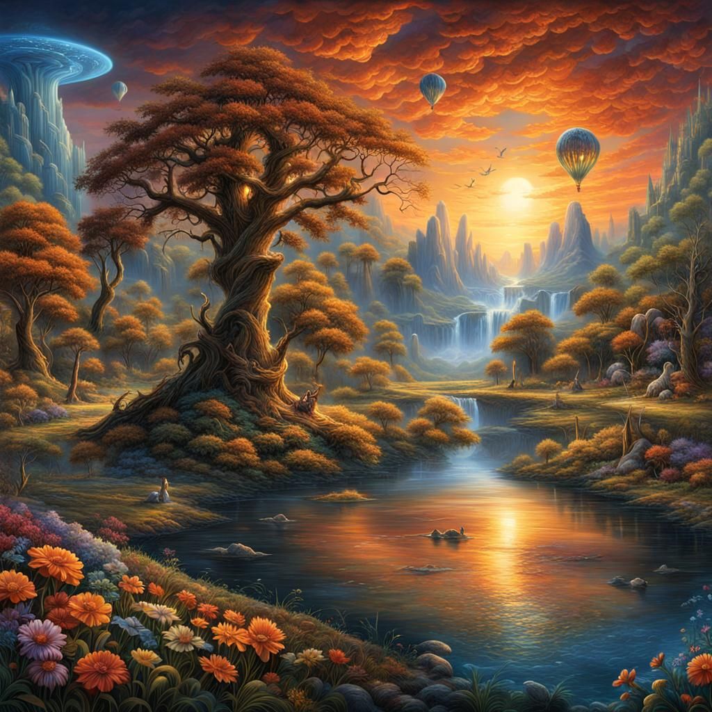 Crystal River Sunset: A Colorful Landscape Painting