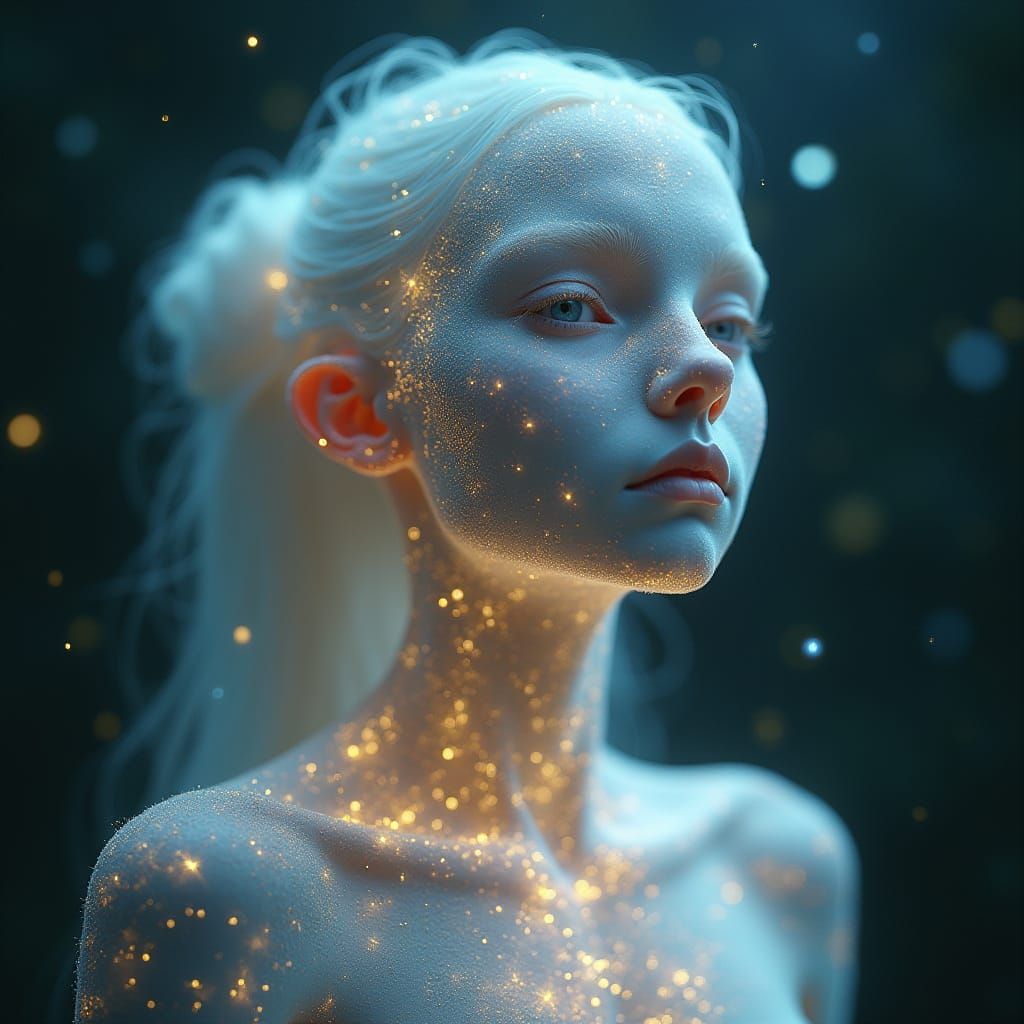 Ethereal Stardust Being: A Celestial Impression