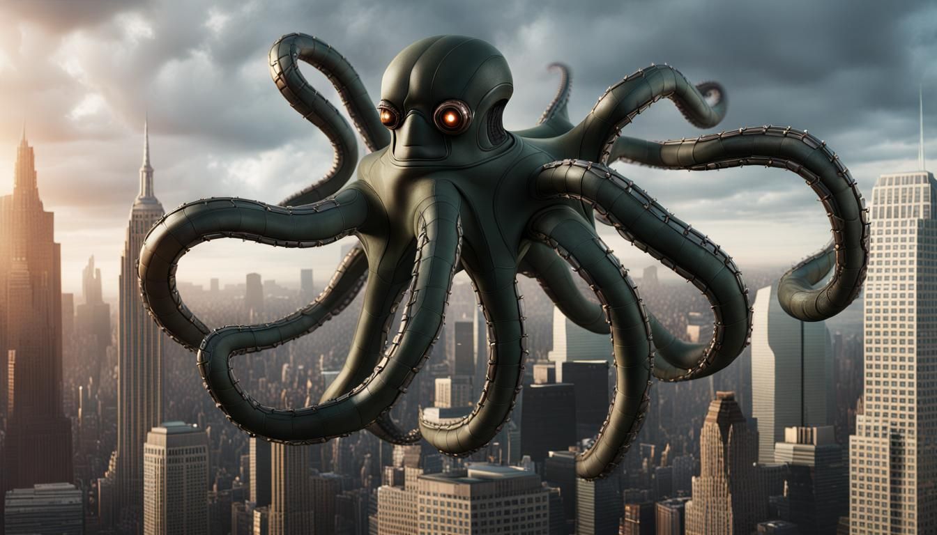 Detailed CGI Doctor Octopus Matte Painting