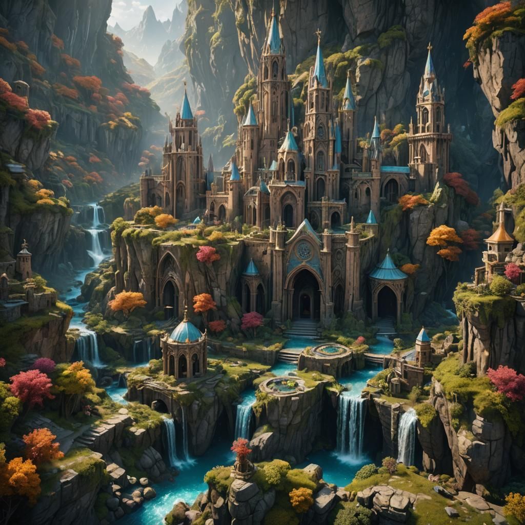 Fantastical Matte Painting with Deep Color and Intricate Det...
