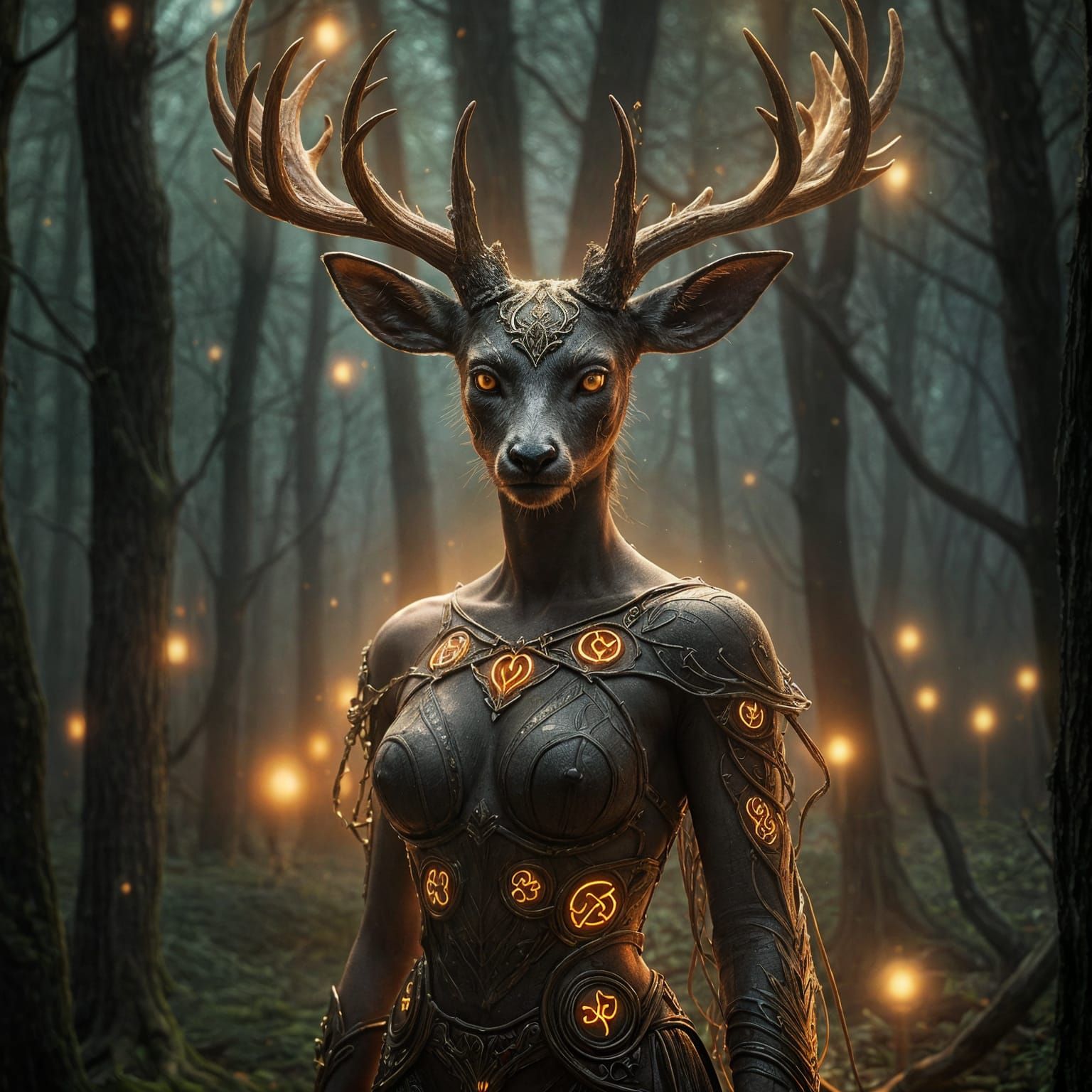 Enchanted Forest Siren in Mystical Realism Style