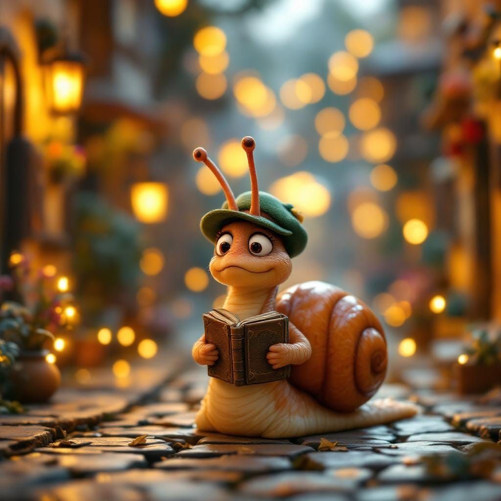 Charming Snail in Cozy Claymation Village