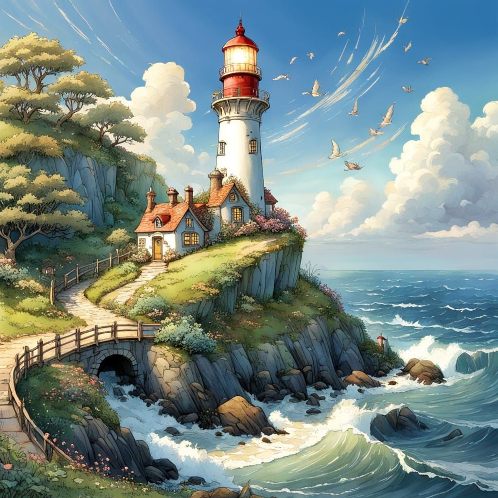 Magical Lighthouse in Brambly Hedge Style