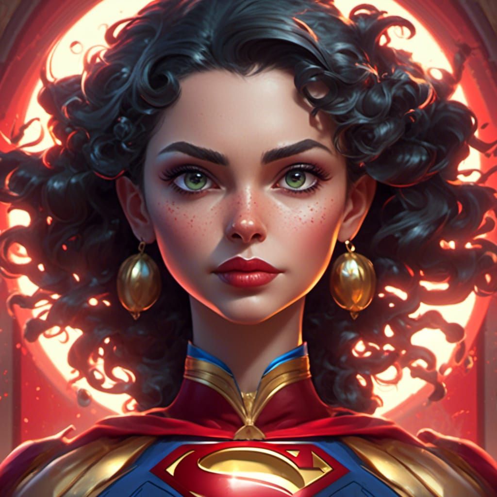 <lora:Animation:1.0> Betty Boop as Superman head and shoulde...