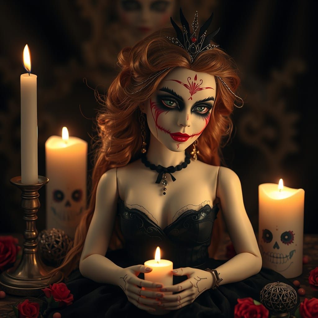 Voodoo Doll of a Stunning Woman on Altar