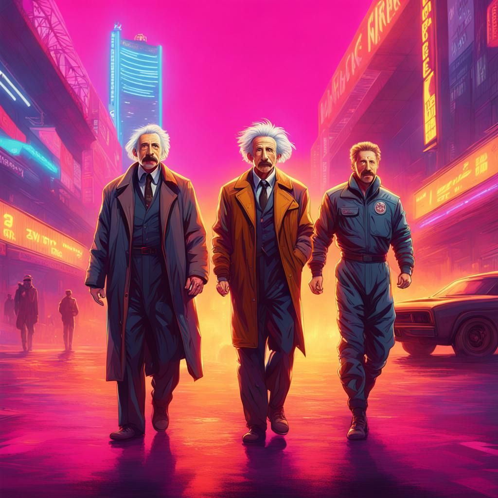 Einstein and Norris Play Football in Cyberpunk North Korea