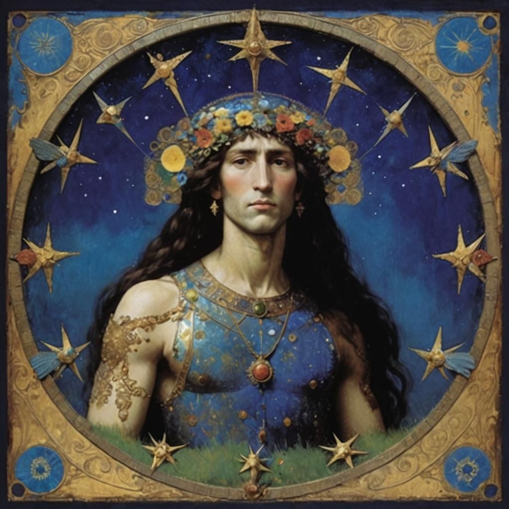 Whimsical Finnish Night Sky in Symbolist Style