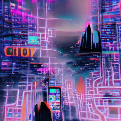 Cyberpunk City Vanishing Into the Void