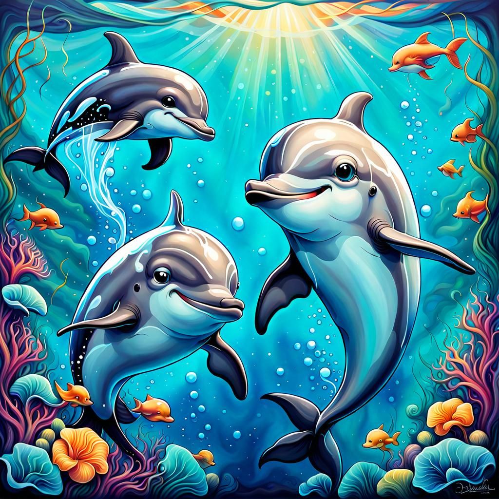 Whimsical Dolphins