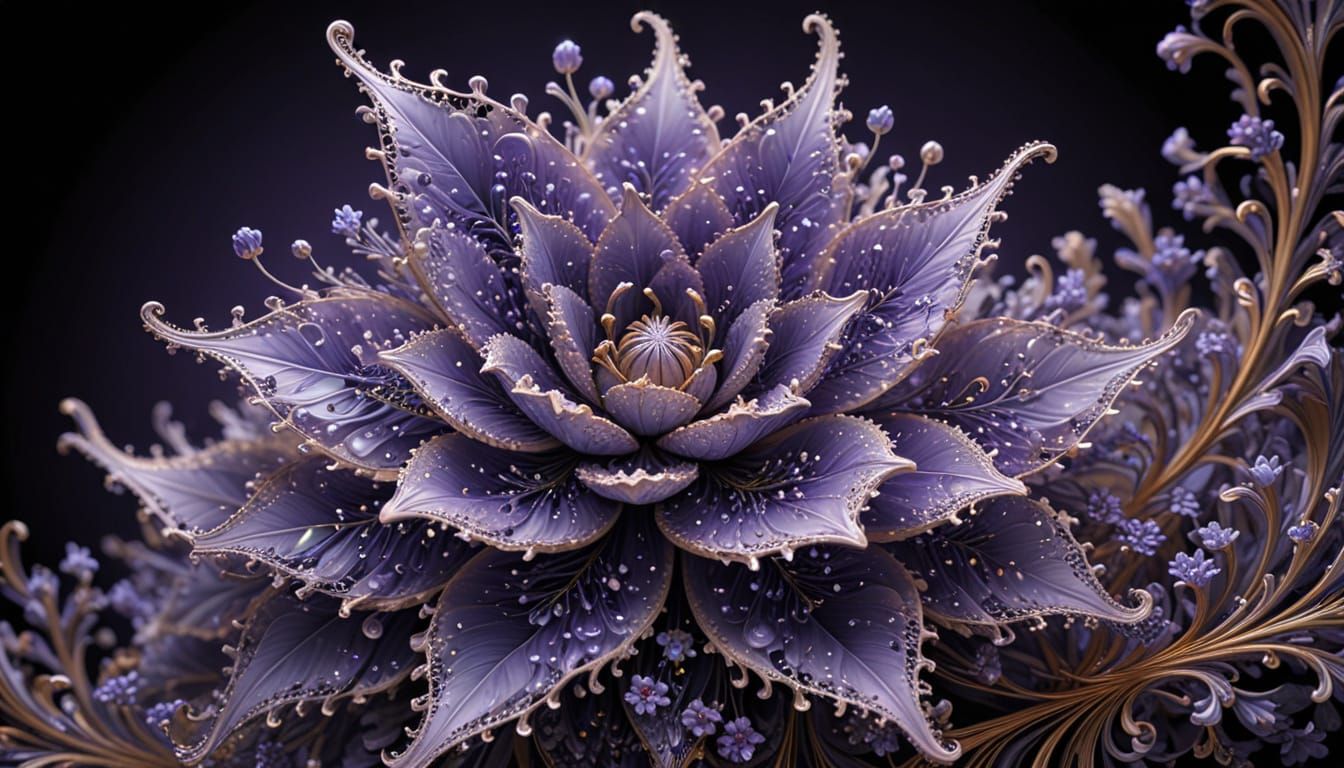 Crystalline Orb with Swirling Cosmic Colors and Lavender Blo...