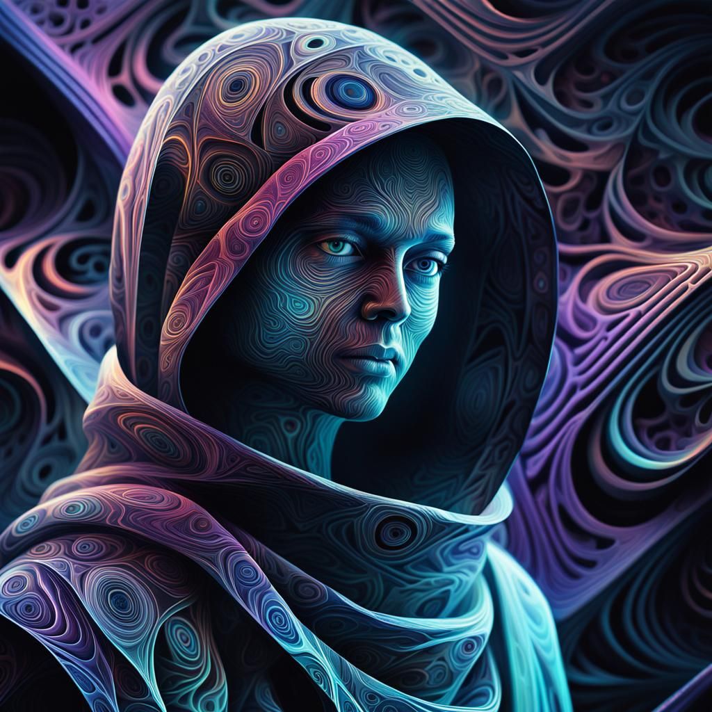 Opalescent Aura Hunt in Escher-Inspired Labyrinth