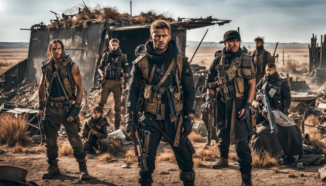 Post Apocalyptic Raiders in Desert Wasteland