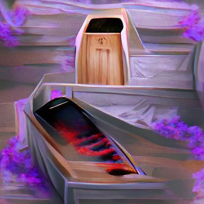 Simple Wooden Coffin Illustration