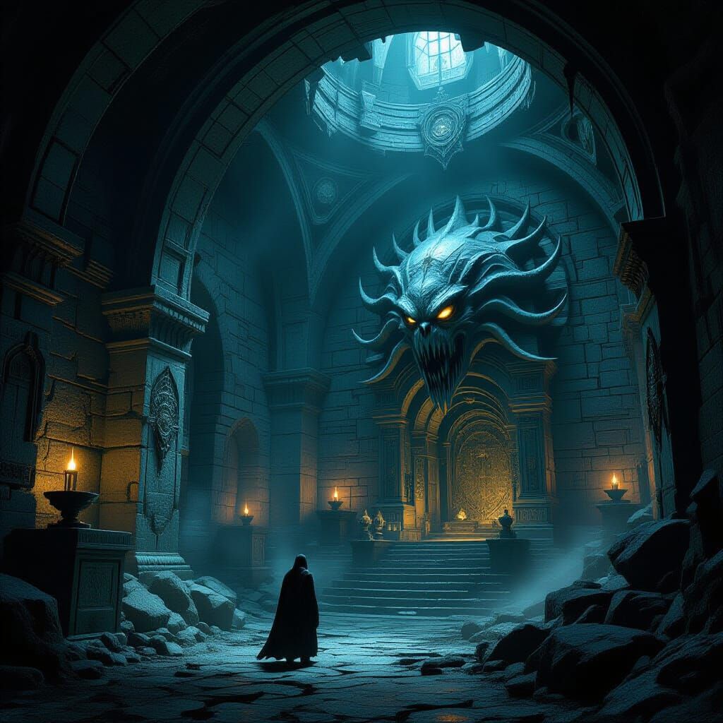 Mystical Dungeon Inhabited by Terrifying Monsters