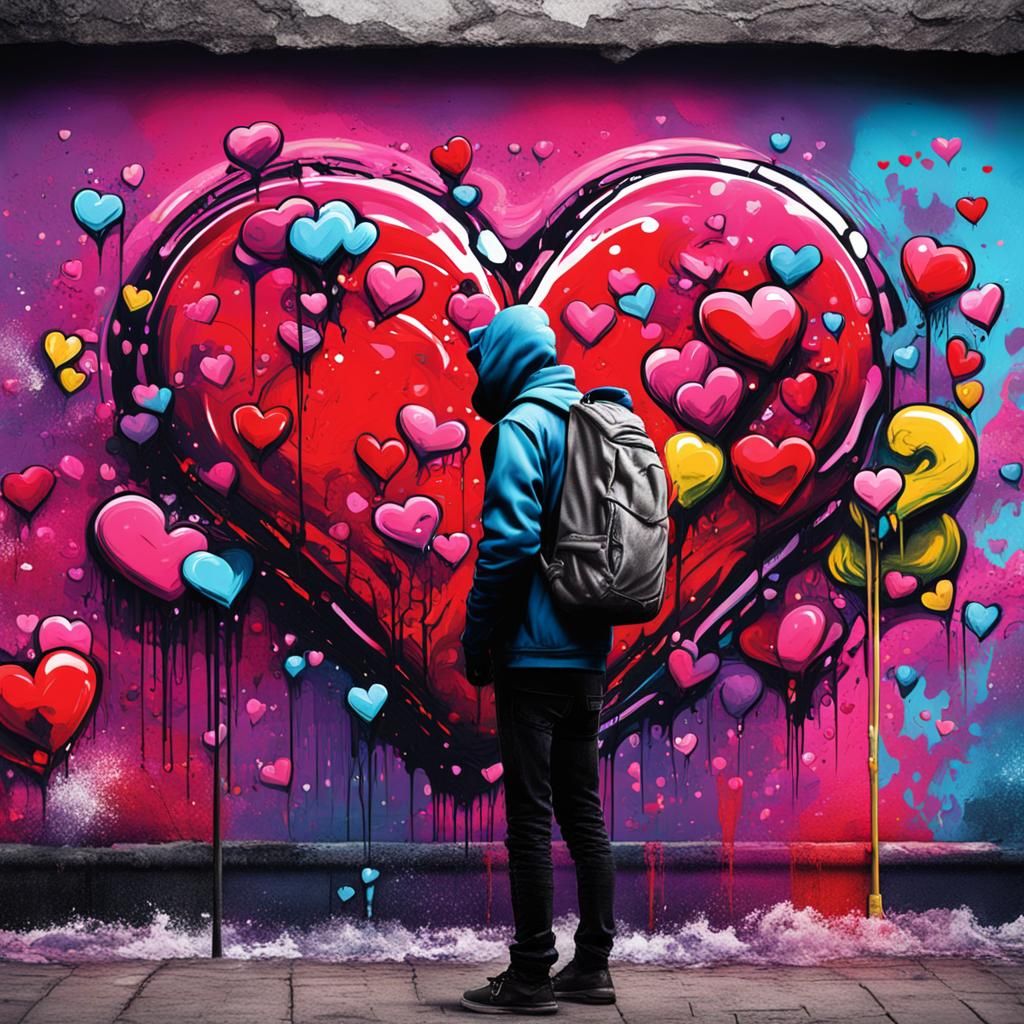 Valentine's Day for Lonely People as Graffiti Art