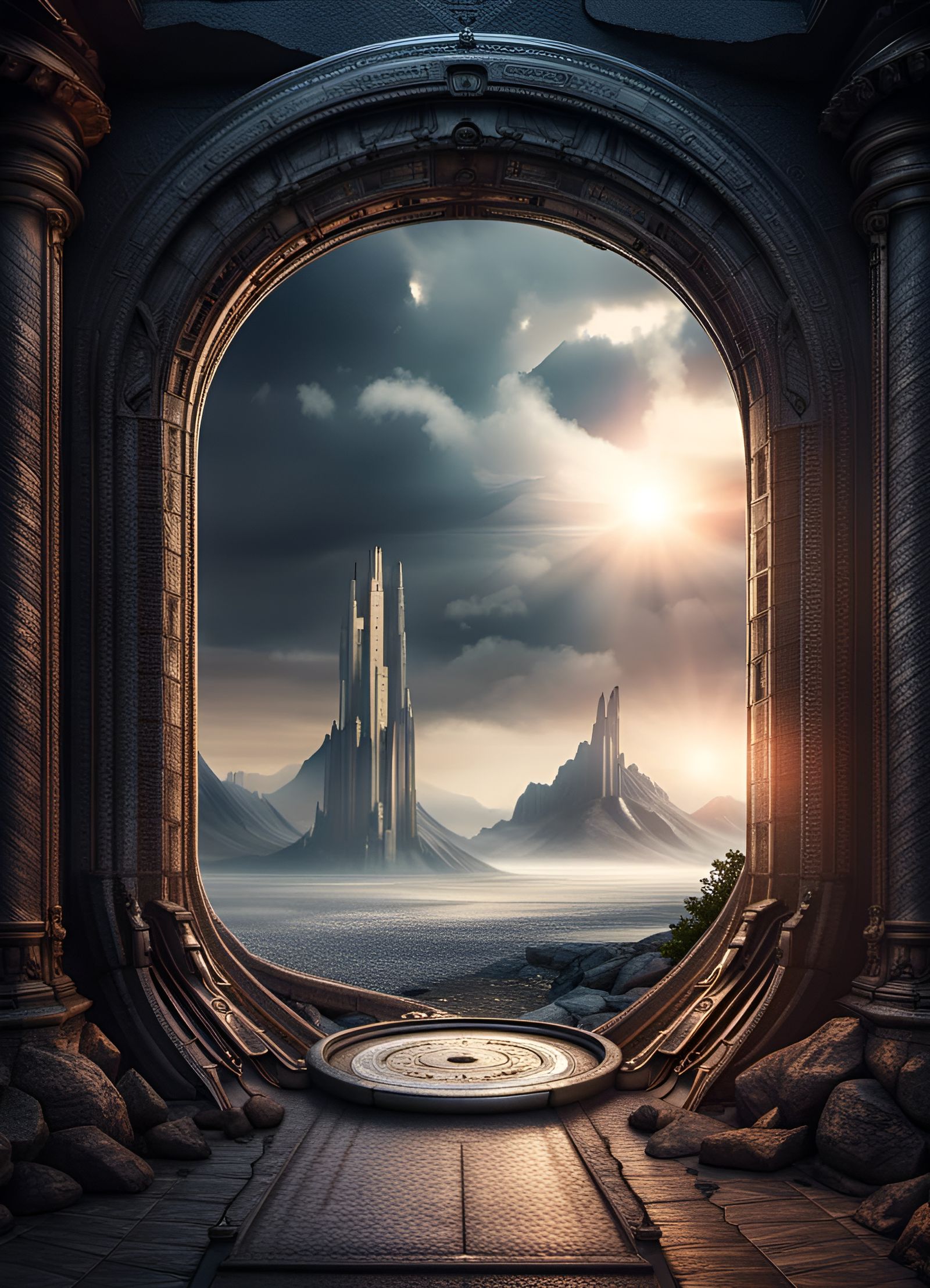 Hyperrealistic Teleportation Portal to Another World