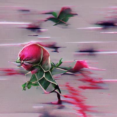 Red Rose with Thorn Close-Up