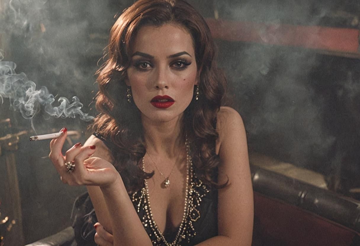 Cinematic Femme Fatale in Film Noir Style