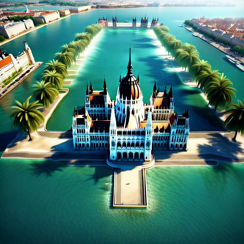 Surreal Underwater View of Hungarian Parliament